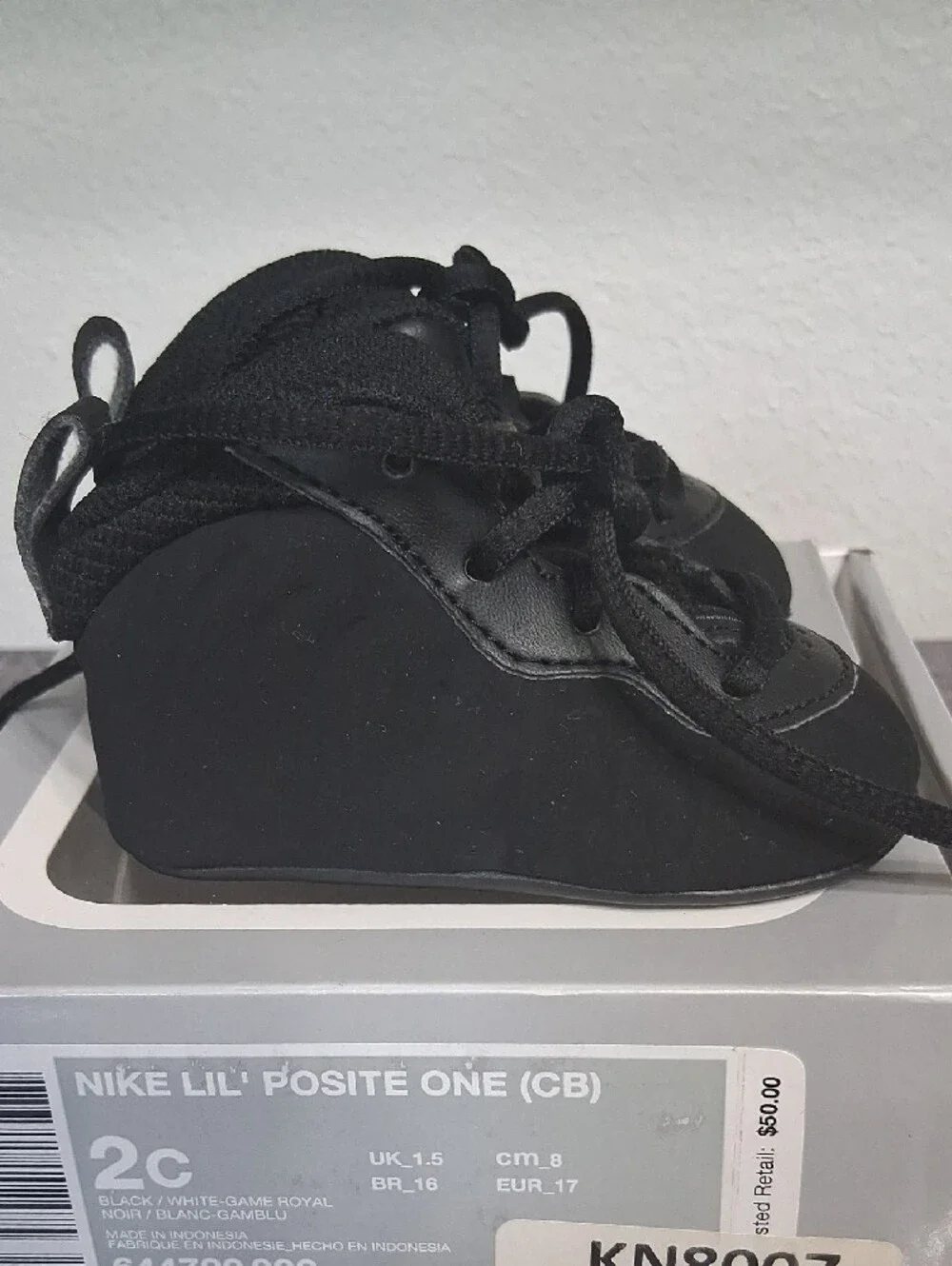 Nike Toddler Black Little Posite Low-Top Sneakers Size 2C(wore Once)